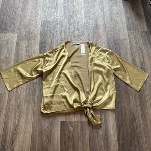 Urban Outfitters Nicole Satin Tie-Front
Cropped Top